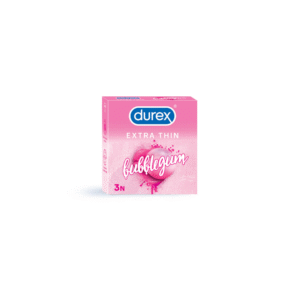 DUREX CONDOM EXTRA THIN BUBBLEGUM 3S