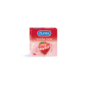 DUREX CONDOM EXTRA THIN WILD STRAWBERRY 3S
